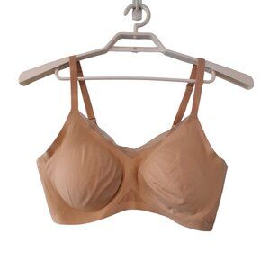 Honeylove Runway lace crossover bra womens XL wireless nude tan